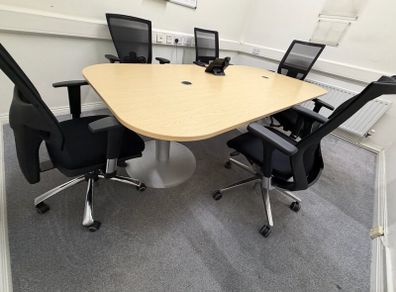 Boardroom table & 8 swivel chairs