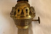 Antique brass oil lamp wick holder and wick