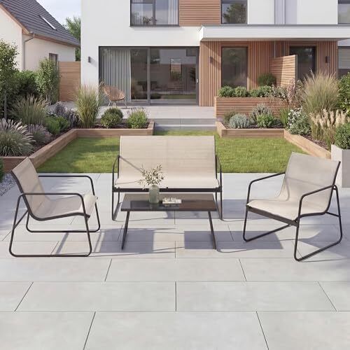 4 Pieces, Garden Table and Chairs