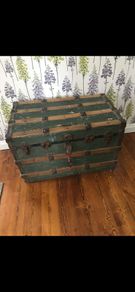 Antique 1912 Trunk with Original Stamp plate