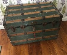 Antique 1912 Trunk with Original Stamp plate