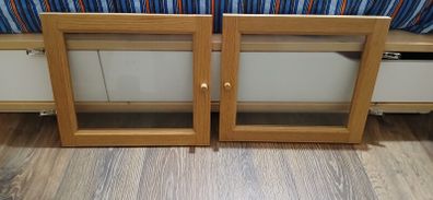 Bookcase- Glass doors, oak effect, 40x35 cm
