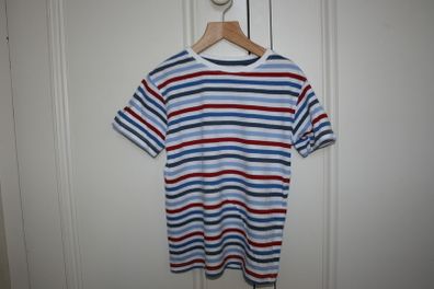 Boys Navy, Blue, Red and White Striped Short Sleeve To Age 6 - 7 Years