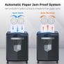 18-Sheet Cross-Cut Heavy Duty Paper Shredder 60-Min Runtime, 23-Litre Pullout Bin, 4 Casters, for Industrial and Business Use, Black Image 5