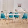 Set of 4 Scandinavian Dining Chairs, Upholstered Chairs with Beech Wood Legs for Dining Room, Living Room, Bedroom, Kitchen Image 2