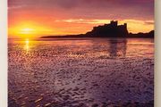 Coastal Castle Sunset Canvas Print 60cm x 60cm