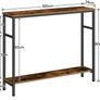 Console Table, Hallway Table with Adjustable Shelves, Slim Sofa Table, 2-tier Side Table with Storage Shelf, for Living Room, Office, Industrial, Sturdy, Rustic Brown (FREE POSTAGE) Image 5