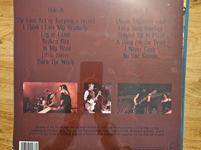 Queens Of The Stone Age "Live" Vinyl Album
