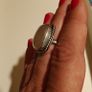 silver ring with pink quartz Image 2