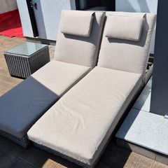 Rattan outdoor garden furniture - Lounge Set with table