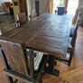 Solid Hardwood Rustic Table & 8 Chairs Image 4