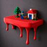 Dripping LEGO-Style Display Shelf  3D Printed Image 2
