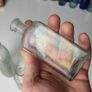 191 - Set of 3 Vintage Cork Top Decorative Collectible Clear Glass Bottles Image 8