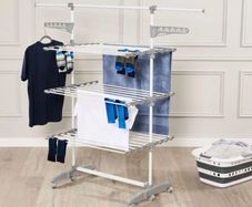 Large foldable drying rack with wheels