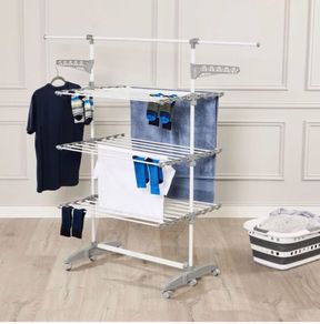 Large foldable drying rack with wheels