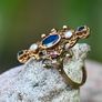 Antique Sapphire, Ruby, Emerald & Pearl Ring circa 1860 Image 9