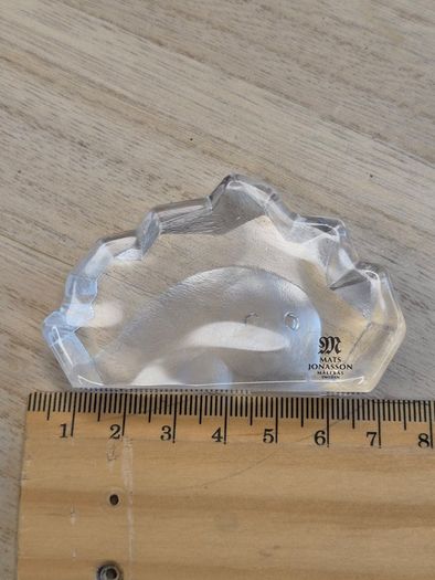 Vintage Mats Jonasson Maleras Swedish Crystal Glass Seal Paperweight Figurine
