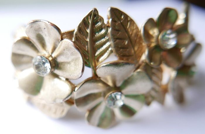 Unique Vintage Floral Cuff Bracelet