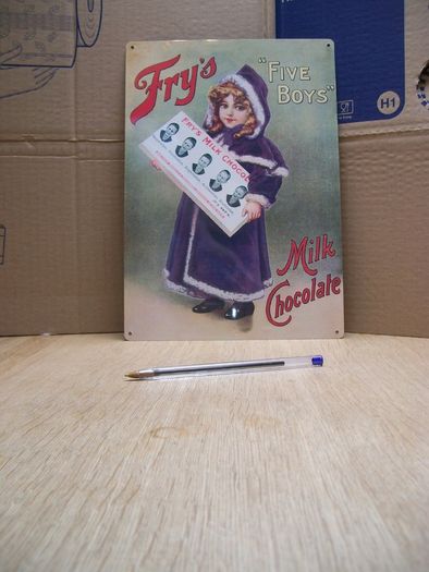 Frys Five Boys tin metal sign