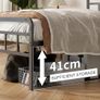 4ft6 Double Bed Frame with Curved Headboard and Footboard, 46cm Height Metal Bed Frame Double with Heavy Duty Slat Support, Underbed Storage Space, Noise Free, Easy Assembly, Black Image 4