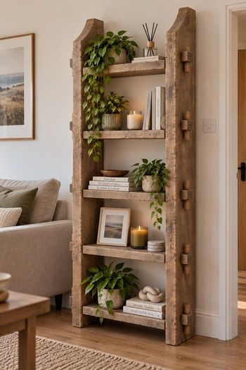 Handmade Rustic Wood 8ft Shelving Unit