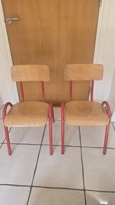 Vintage Red School Chairs  Industrial Mid Century Style