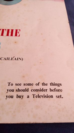 Vintage Booklet. "A Peep Behind The Screens". Advice to people thinking of buying a TV.