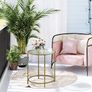 Round Side Table Set of 2 Small Coffee Table Glass Image 2