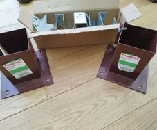 powapost bolt down post shoe, wall brackets lot