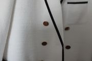 ladies cream /Black trimmed jacket