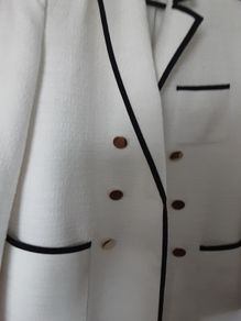 ladies jcream /Black trimmed jacket