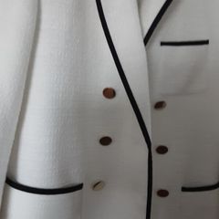 ladies jcream /Black trimmed jacket