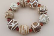 Vintage Burmese Pumtek Pyu Petrified Wood Beads Bracelet