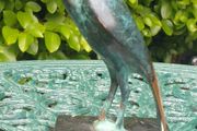 Jose Martin Simon (1940-2018) Grey Heron - Patinated Bronze, Marble, Signed