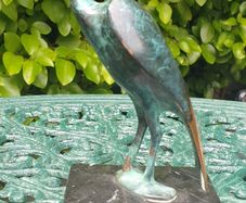 Jose Martin Simon (1940-2018) Grey Heron - Patinated Bronze, Marble, Signed