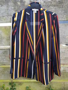 Stripe multi colour blazer funky black orange white mustard
