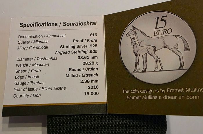 2010 irish silver 15 euro coin