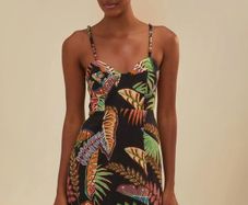 Farm Rio Mini Dress Folliage Mini Dress
