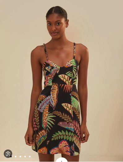 Farm Rio Mini Dress Folliage Mini Dress