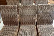 6 x Stunning Sturdy Wicker Kitchen Dining Chairs - Can Deliver