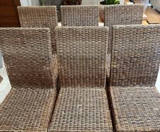 6 x Stunning Sturdy Wicker Kitchen Dining Chairs - Can Deliver