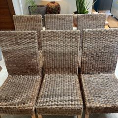 6 x Stunning Sturdy Wicker Kitchen Dining Chairs - Can Deliver