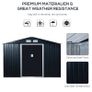 9 x 6FT Metal Shed Roofed Garden Shed Outdoor Storage Shed with Foundation Ventilation & Doors, Dark Grey (FREE POSTAGE) Image 8