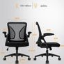 Ergonomic Office Chair, Desk Chair with 90 degree Flip-up Armrests, Lumbar Support & Height Adjustable, Breathable Swivel Computer Chair with Tilt Function, Mid-Back Mesh Chair For Home/Office Image 3