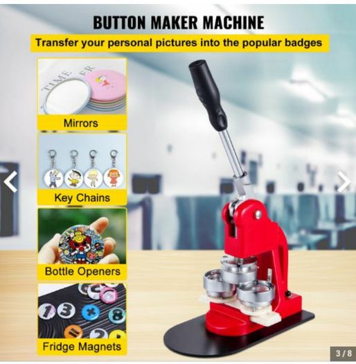 58mm(2.28) Button Maker Press 1000 Pcs Buttons Manual Machine Badge Maker