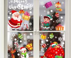 Christmas Window Clings Stickers 8 Sheets Snowflake Window Decals Xmas Window Decoration (FREE POSTAGE)