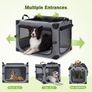 Dog Car Crate, Collapsible Dog Crate with Breathable Mesh, 76x51x51cm Dog Travel Crate Sturdy Frame for Small and Medium Dogs, Suitable for Traveling, Visit Veterinarian and Insides Image 3