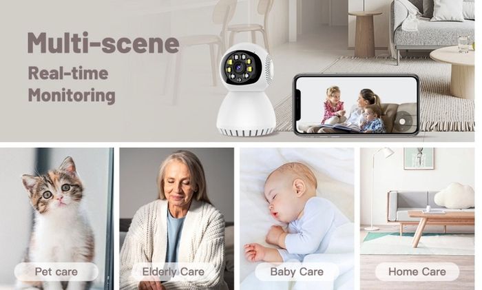 Home Security Indoor WiFi Camera 360 Degree Panoramic Camera, 5G Dual Band WiFi Camera, HD 1080P Home Camera, Security Cameras Monitor for Baby/Elder/Pet/Nanny