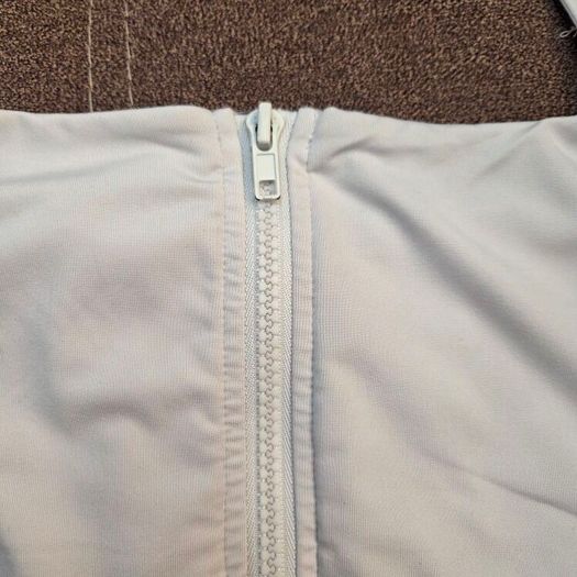 White zipfront halter crop top, size 10