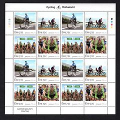 2016 Ireland Cycling in Ireland Commemorative Stamp Sheetlet Plate 1B1B1B1B Mint Never Hinged (MNH)